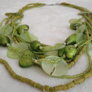 Lime Shell & Venetian Glass Necklace